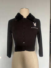 Load image into Gallery viewer, Vintage reworked fur trim women’s Playboy sweater. Xs S