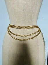 Load image into Gallery viewer, Vintage multi chain gold belt Free size