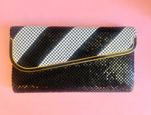 Load image into Gallery viewer, Vintage 80s Geometric Black & White Mesh Evening purse or clutch