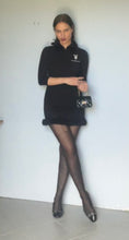 Load image into Gallery viewer, Vintage reworked fur trim women’s Playboy sweater. Xs S