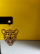 Load image into Gallery viewer, Reworked cougar-tiger drop earrings