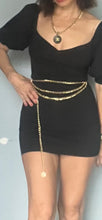 Load image into Gallery viewer, Vintage multi chain gold belt Free size