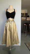 Load image into Gallery viewer, Handmade vintage high waist gold skirt M