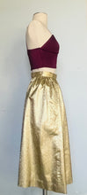 Load image into Gallery viewer, Handmade vintage high waist gold skirt M