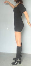 Load image into Gallery viewer, Little stretch dream micro mini black dress. XS S