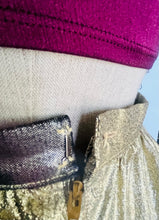 Load image into Gallery viewer, Handmade vintage high waist gold skirt M