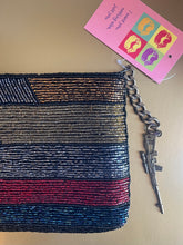Load image into Gallery viewer, Reworked vintage sequin gun motif clutch purse