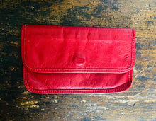 Load image into Gallery viewer, Vintage 80s red soft leather clutch purse