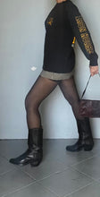 Load image into Gallery viewer, Vintage 70s black leather western heels. Size 7 Mens 8.5 womens