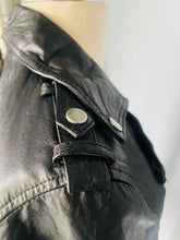 Load image into Gallery viewer, Women’s black leather Motorcycle Jacket - S