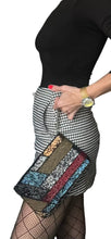 Load image into Gallery viewer, Reworked vintage sequin gun motif clutch purse