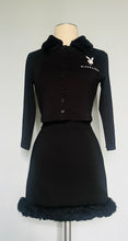 Load image into Gallery viewer, Vintage reworked fur trim women’s Playboy sweater. Xs S