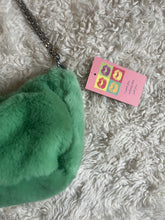 Load image into Gallery viewer, Custom reworked mint green faux fur tote purse