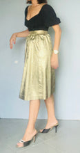 Load image into Gallery viewer, Handmade vintage high waist gold skirt M