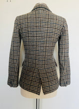 Load image into Gallery viewer, Incredible gingham tweed YSL riding style jacket small