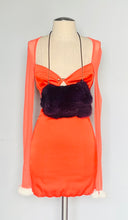 Load image into Gallery viewer, Handmade recycled purple fur clutch/purse