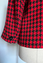 Load image into Gallery viewer, Vintage 80s french collar red & black checker blazer - S M