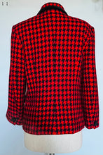 Load image into Gallery viewer, Vintage 80s french collar red & black checker blazer - S M