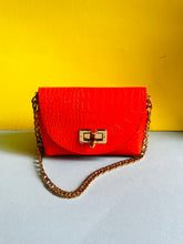 Load image into Gallery viewer, Custom made Orange Leather pebbled tote purse