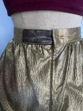 Load image into Gallery viewer, Handmade vintage high waist gold skirt M
