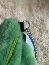 Load image into Gallery viewer, Custom reworked mint green faux fur tote purse