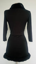Load image into Gallery viewer, Custom black fur trim high waist mod ultra mini skirt - Small