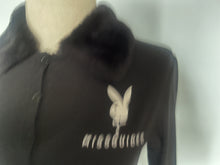 Load image into Gallery viewer, Vintage reworked fur trim women’s Playboy sweater. Xs S