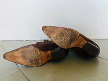 Load image into Gallery viewer, Vintage 90s pointed western brown cowboy boots 7-7.5 US