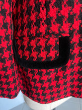 Load image into Gallery viewer, Vintage 80s french collar red & black checker blazer - S M