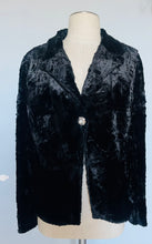 Load image into Gallery viewer, Vintage black faux lamb fur blazer Jacket. S - M
