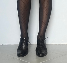 Load image into Gallery viewer, Designer Italian black leather oxford stack heels size 8 US 39 Euro