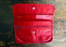 Load image into Gallery viewer, Vintage 80s red soft leather clutch purse