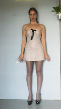 Load image into Gallery viewer, Reworked glittery strapless micro mini dress S - M