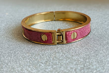 Load image into Gallery viewer, Vintage 90s Cartier-Inspired Pink Glitter Screwhead Bangle Bracelet