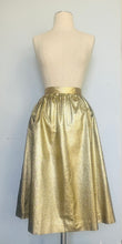 Load image into Gallery viewer, Handmade vintage high waist gold skirt M