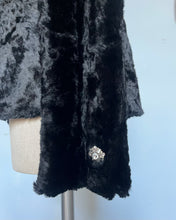 Load image into Gallery viewer, Vintage black faux lamb fur blazer Jacket. S - M