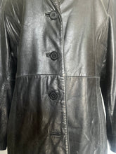 Load image into Gallery viewer, Vintage 80s super soft black leather blazer SM