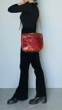 Load image into Gallery viewer, Vintage Brown Leather mini unisex messanger bag