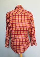 Load image into Gallery viewer, Vintage 70s plaid fleece western pearl snap shirt - Med
