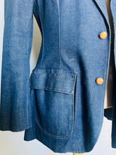 Load image into Gallery viewer, Hand made vintage 70s Mens Denim blazer Small
