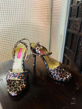 Load image into Gallery viewer, Vintage Satin ankle strap Betsy Johnson heels redone size 7 - 7.5 US