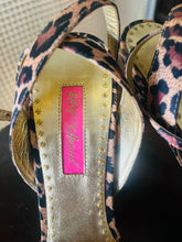 Load image into Gallery viewer, Vintage Satin ankle strap Betsy Johnson heels redone size 7 - 7.5 US