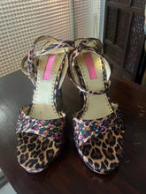 Load image into Gallery viewer, Vintage Satin ankle strap Betsy Johnson heels redone size 7 - 7.5 US