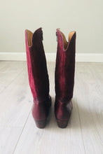 Load image into Gallery viewer, Vintage 80s Ferragamo designer quilted leather mahagony boots size 5us