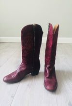 Load image into Gallery viewer, Vintage 80s Ferragamo designer quilted leather mahagony boots size 5us