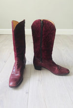 Load image into Gallery viewer, Vintage 80s Ferragamo designer quilted leather mahagony boots size 5us