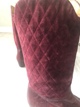 Load image into Gallery viewer, Vintage 80s Ferragamo designer quilted leather mahagony boots size 5us