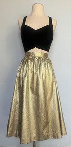 Handmade vintage high waist gold skirt  M