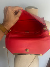 Load image into Gallery viewer, Vintage 70s classic red leather cross body purse clutch
