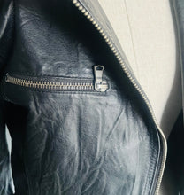 Load image into Gallery viewer, Women’s black leather Motorcycle Jacket -  S
